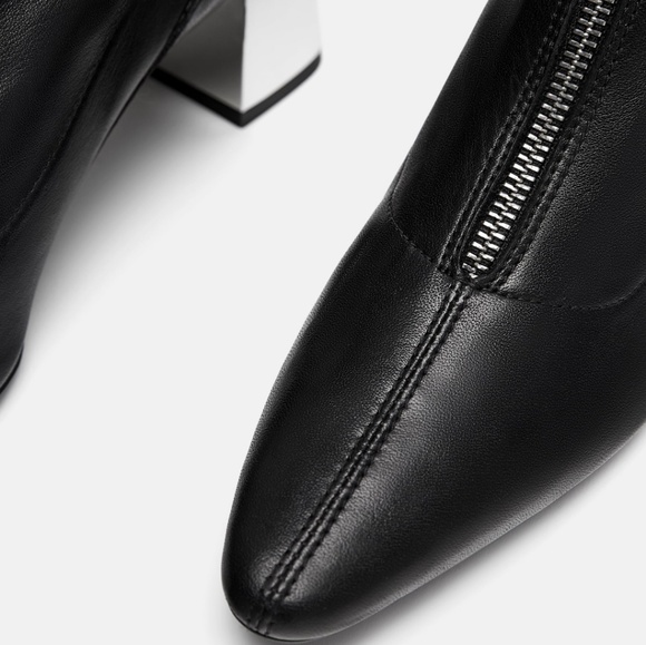 Zara Zip  - Up Leather Ankle Boots - Picture 4 of 7